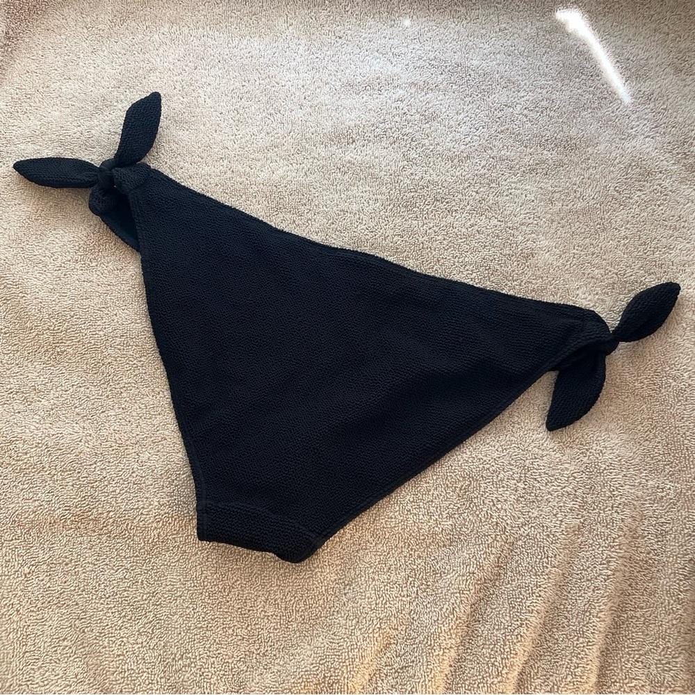 & Other Stories- Black Crepe Tie Up Bikini Minimalist Swimwear- Top 6 / Bottom 8 - Picture 15 of 15